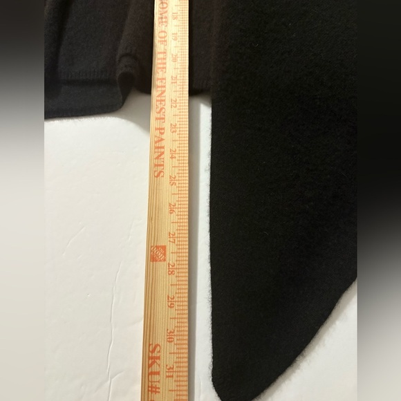 Cashmere Black Soft Open Front Waterfall Shawl Collar Cardi. Nordstrom Halogen - Picture 10 of 12